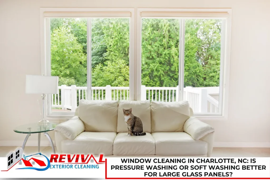 Window Cleaning in Charlotte, NC Is Pressure Washing or Soft Washing Better for Large Glass Panels
